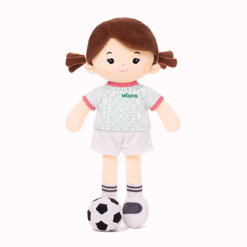 Personalisiertes Fußballmädchen - MEX (2 Hauttöne)