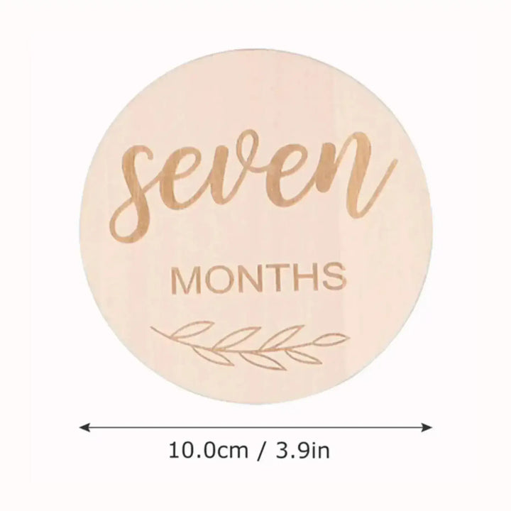 Wooden Engraved Words Monthly Milestone Card Set