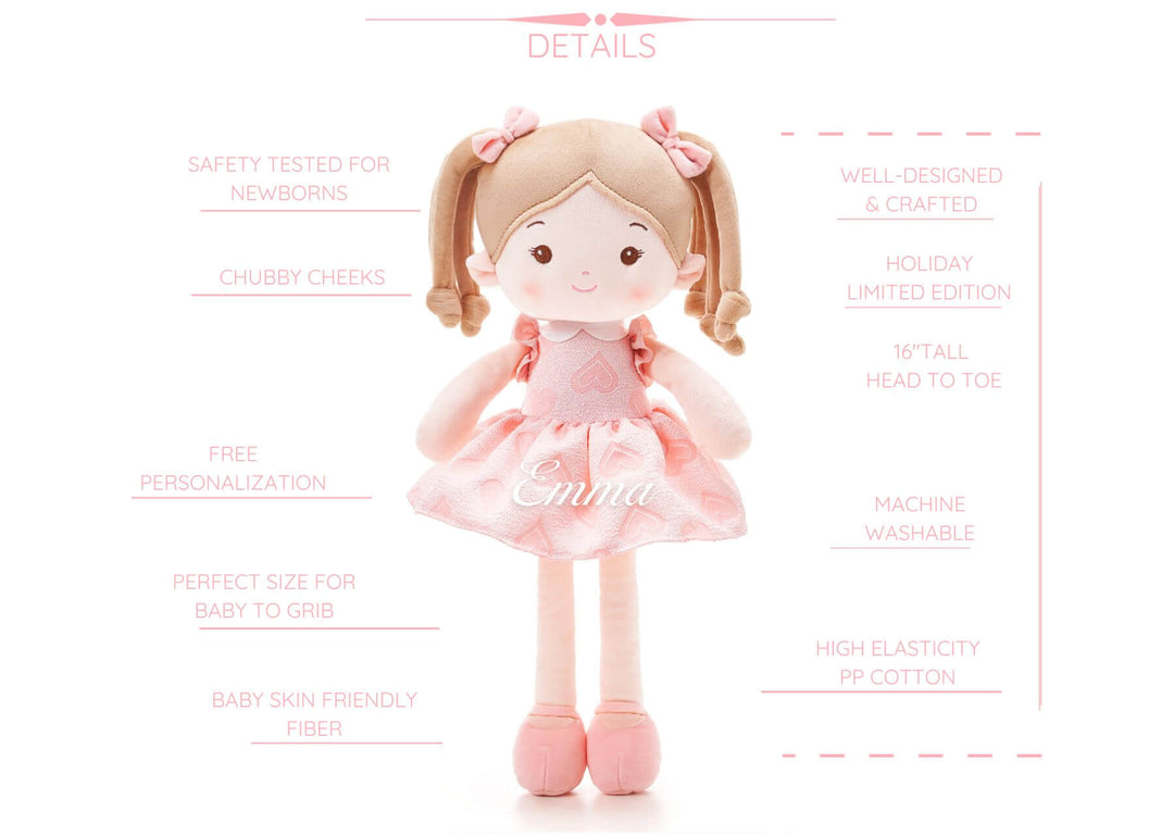 Personalized Sweetheart Girl Baby Dolls with Gift Bag, Plush Soft Baby Doll  Gift from Leyadoll – Leya Doll