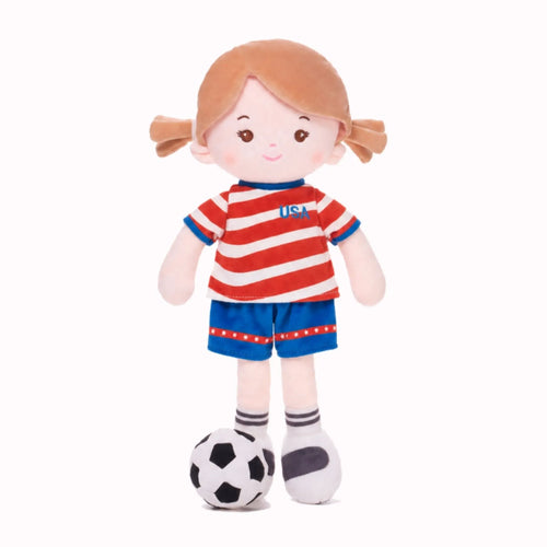 [PRE-ORDER] Personalized Soccer Girl - USA (2 Skin Tones)