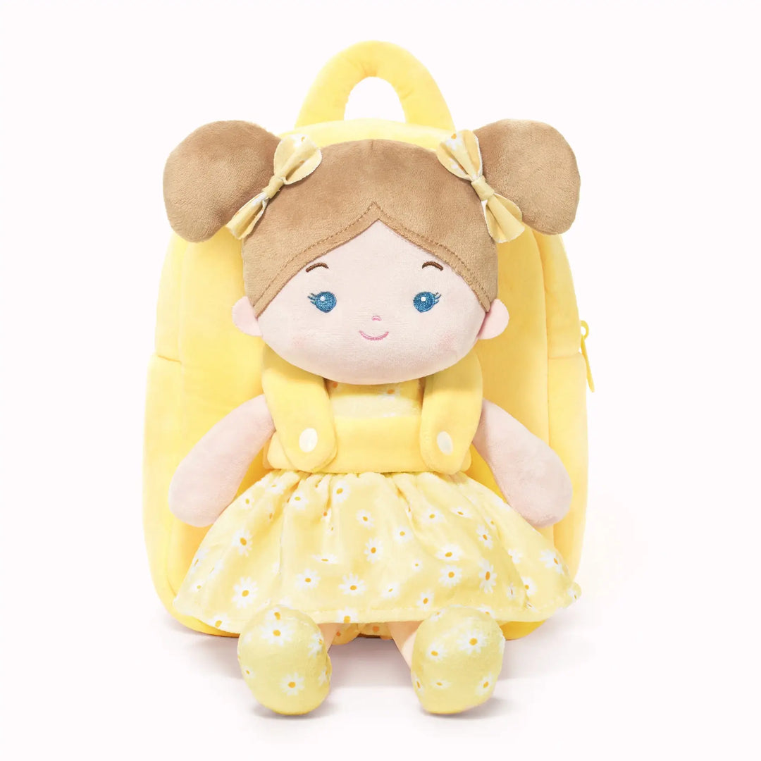 baby doll mini backpack Personalized Doll Backpack for Baby Girls, Plush Backbacks with Doll, Leyadoll Toddler Backpacks, Age 6mos +, Daisy Gril