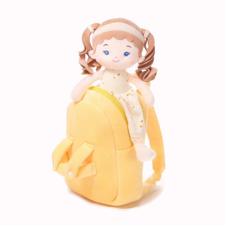 Personalized Daisy Girl Doll Backpack - Yellow