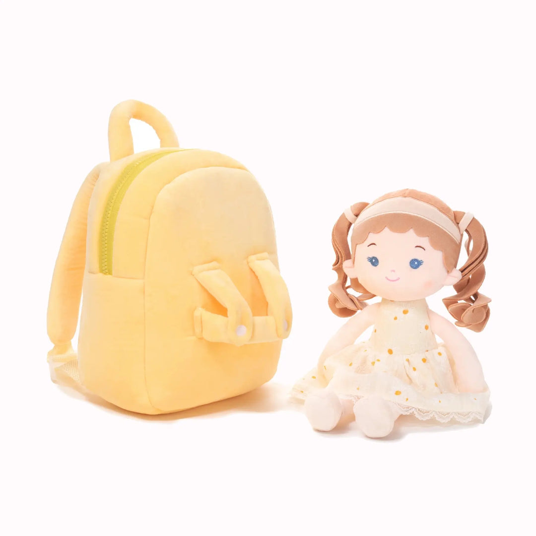 Personalized Doll Backpack for Baby Girls, Plush Backbacks with Doll, Leyadoll Toddler Backpacks, Age 6mos +, Daisy Girl
