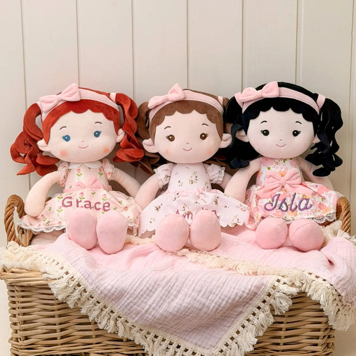 Leya Doll en peluche brodée Leyadoll, Ma première poupée
