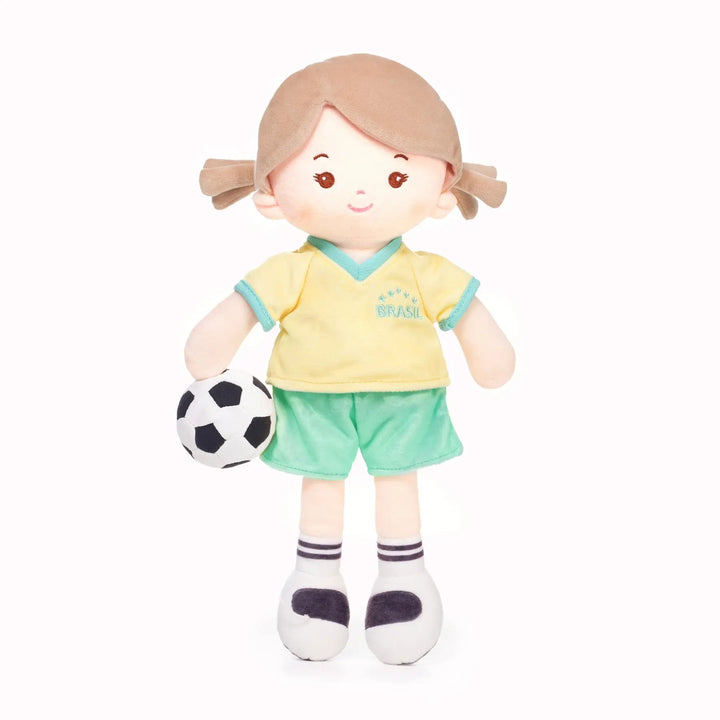 Fille Footballeuse Personnalisée - BRA (2 Couleurs de Peau)
