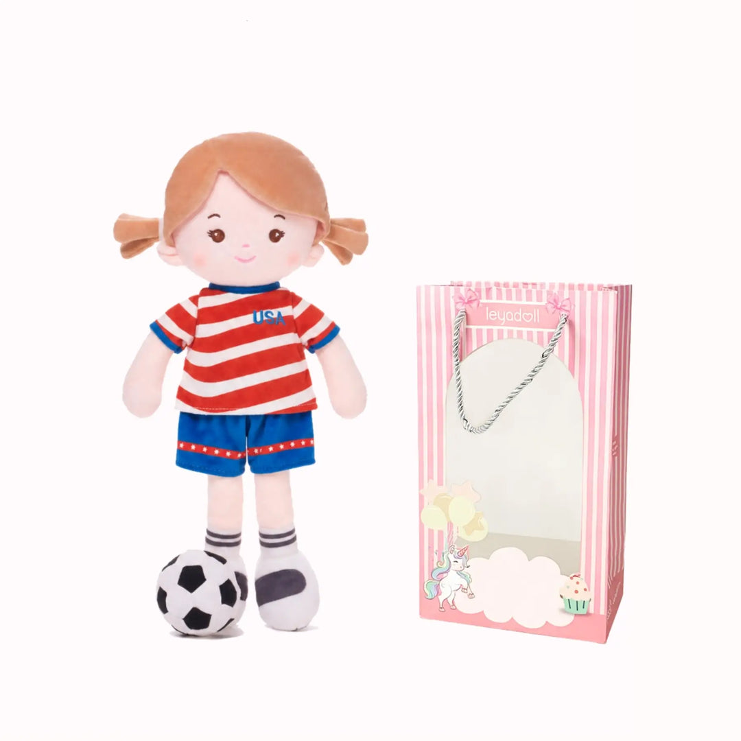 Fille Footballeuse Personnalisée - USA (2 Tons de Peau)