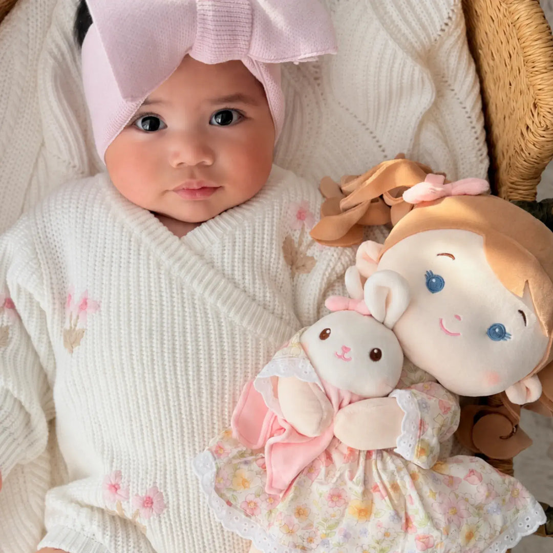 Mabel et son doudou personnalisés - Brodés