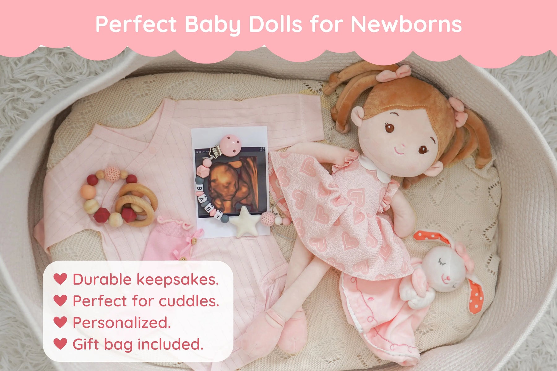 Personalized Sweetheart Girl Baby Dolls with Gift Bag Plush Soft Baby Doll Gift from Leyadoll Leya Doll