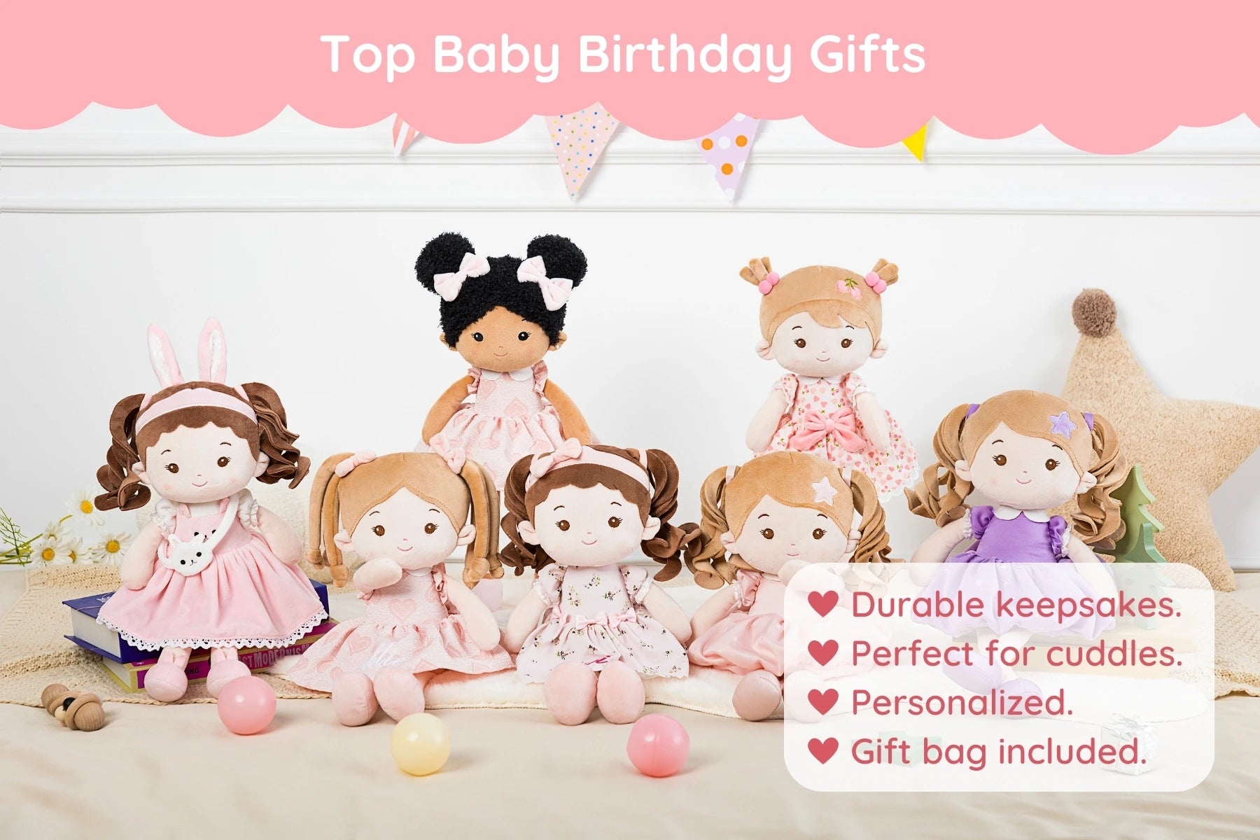 Leyadoll Soft Plush Personalized Baby Doll My First Baby Doll for Baby Girl Leya Doll