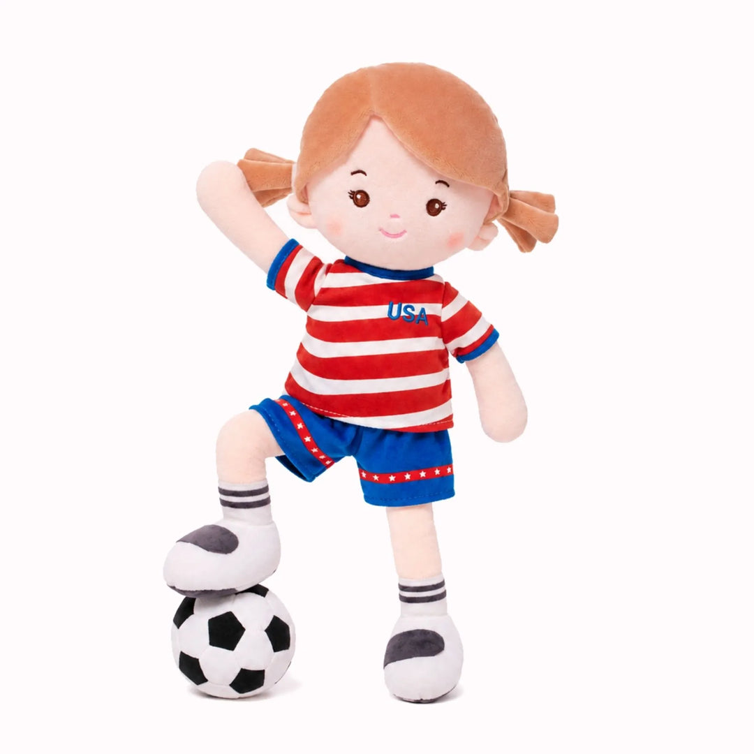 [PRE-ORDER] Personalized Soccer Girl - USA (2 Skin Tones)
