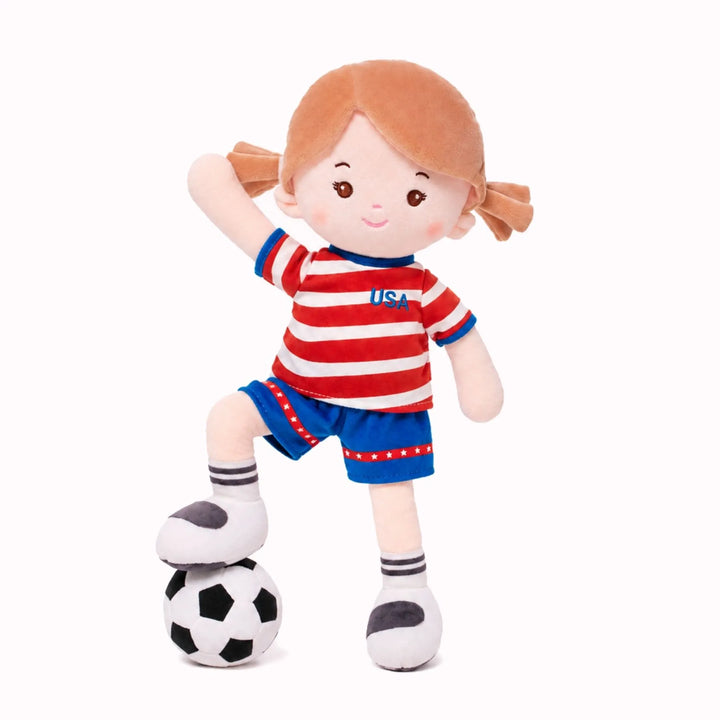 [PRE-ORDER] Personalized Soccer Girl - USA (2 Skin Tones)