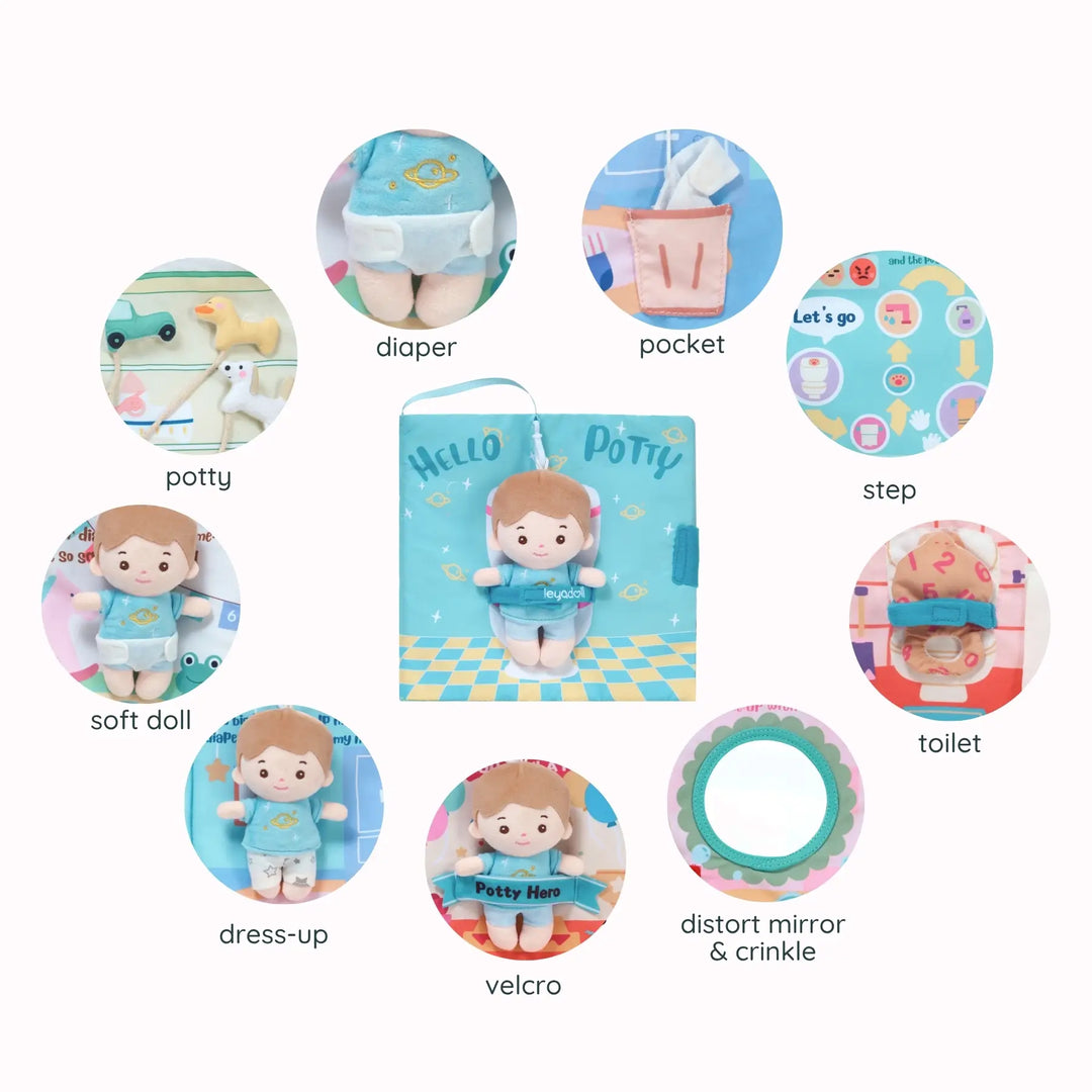 [PRE-ORDER] Hello Potty for Boys - Personalized Montessori Soft Book