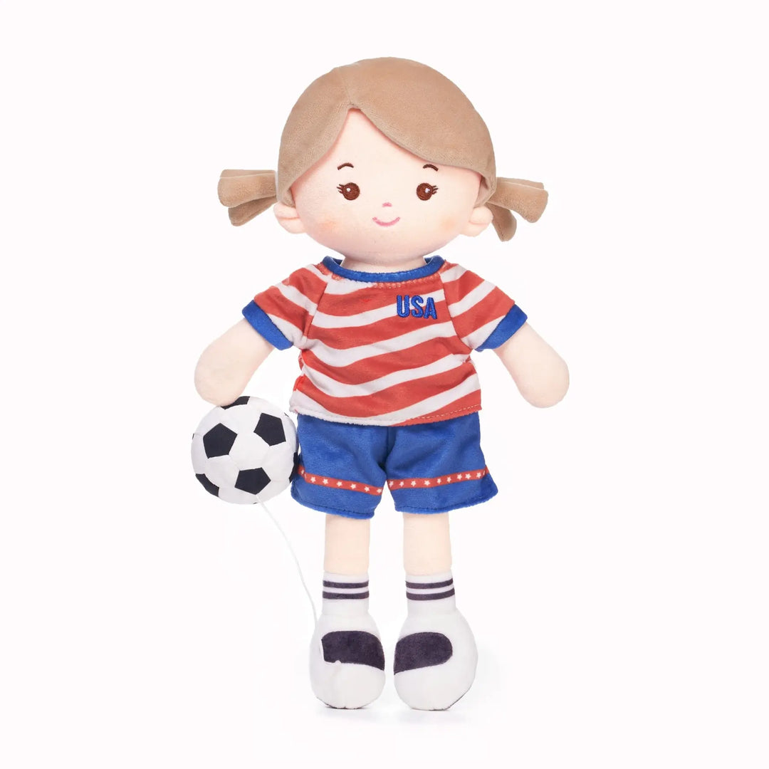 Personalized Soccer Girl - USA (2 Skin Tones)