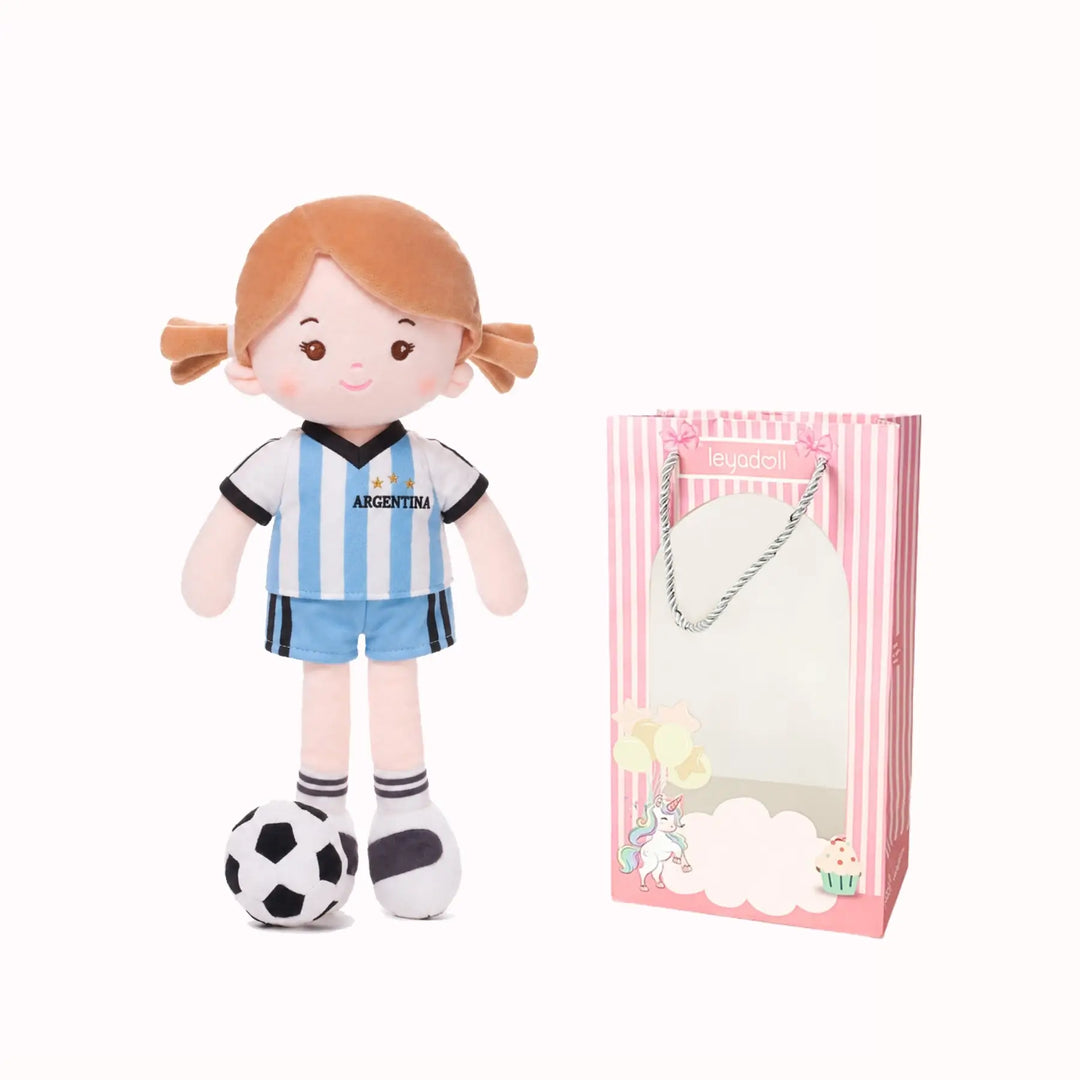 Personalisiertes Fußballmädchen – ARG (2 Hauttöne)