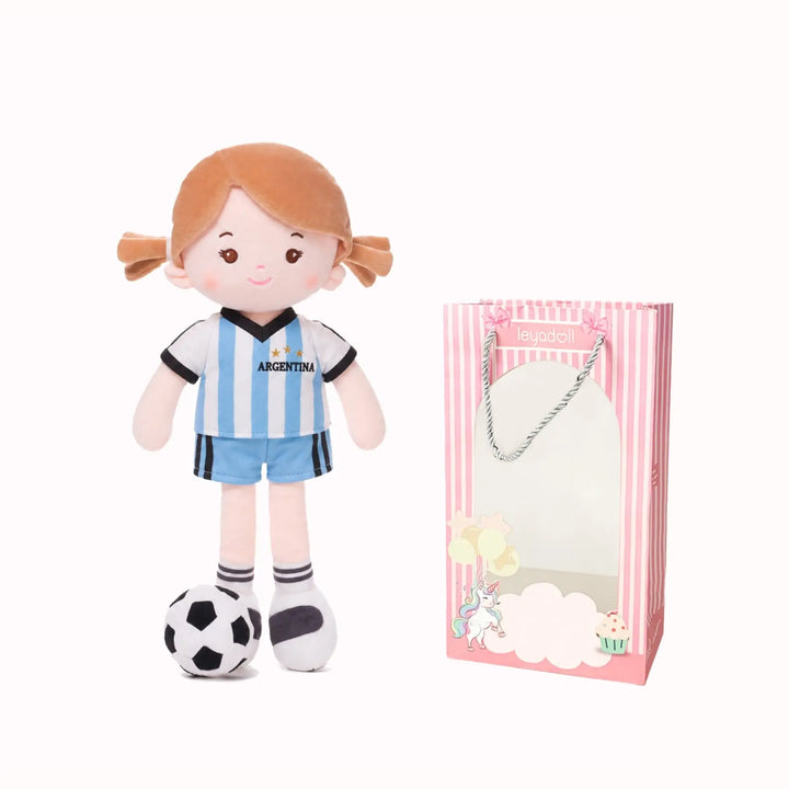 Personalisiertes Fußballmädchen – ARG (2 Hauttöne)