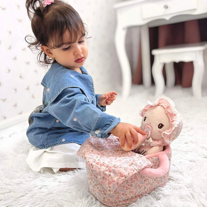 9 inches Baby Girl Crib Playset