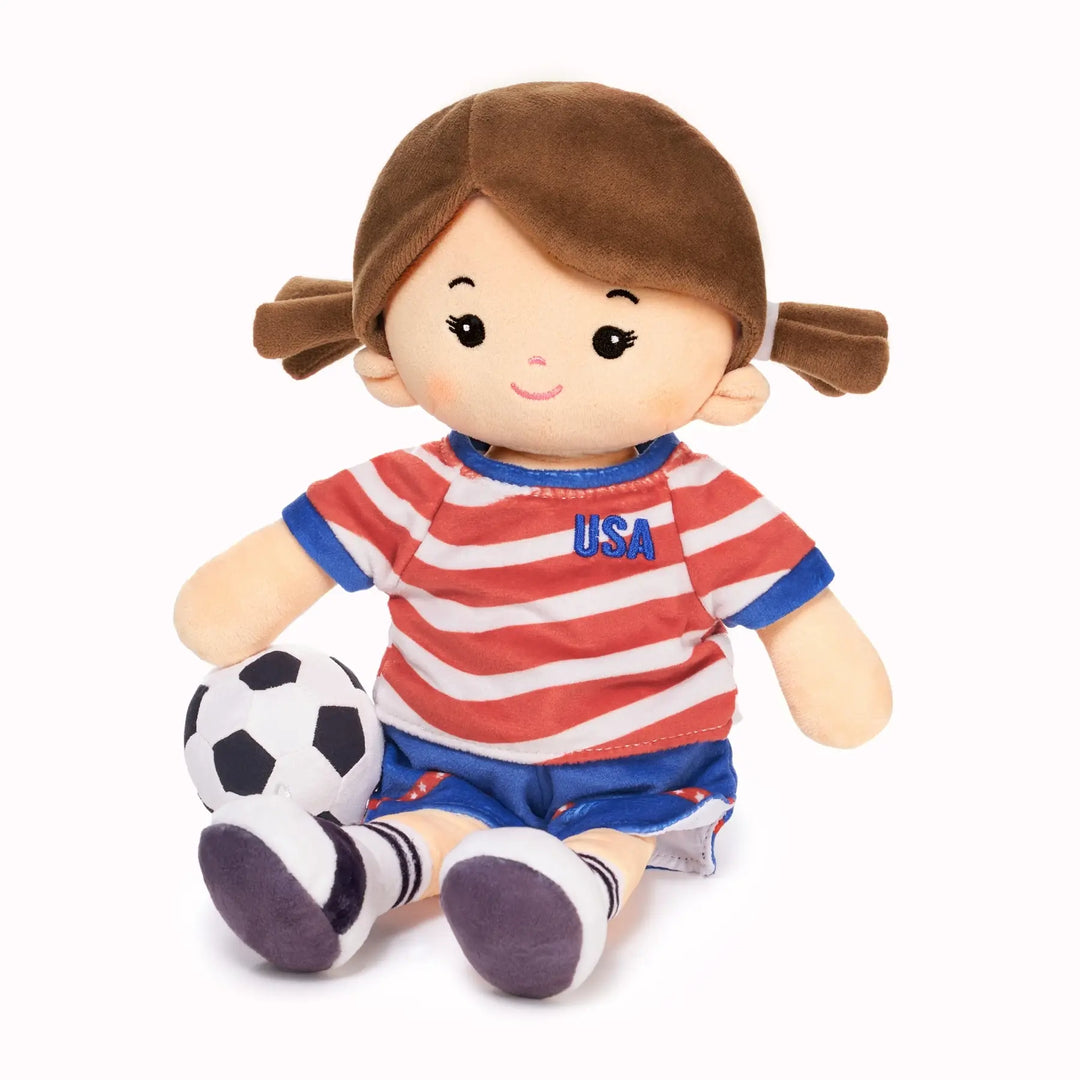 Personalized Soccer Girl - USA (2 Skin Tones)