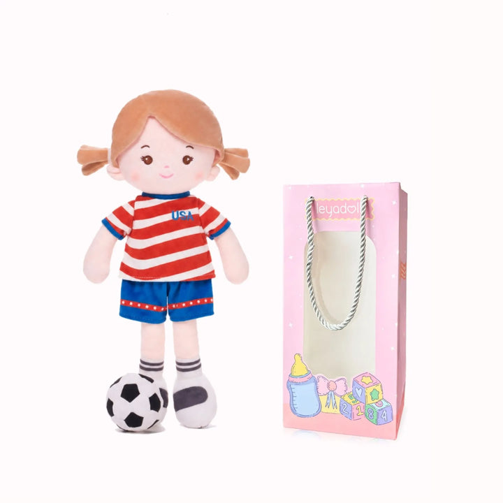 [PRE-ORDER] Personalized Soccer Girl - USA (2 Skin Tones)