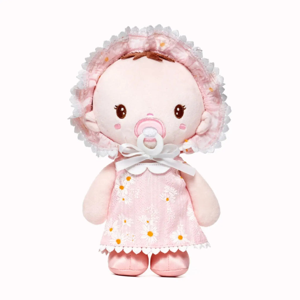 Personalized Daisy Baby Girl doll with sun hat
