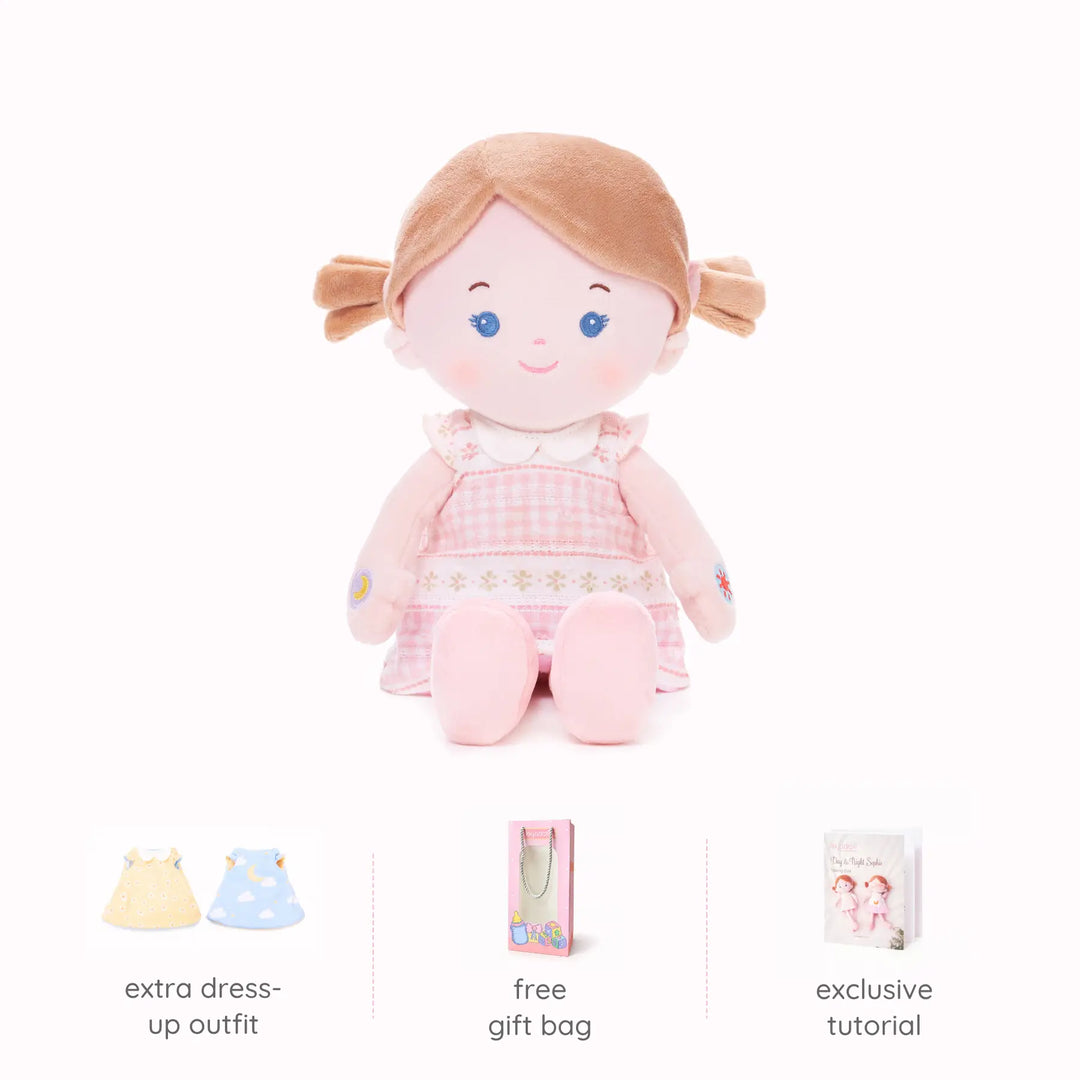 Sophie talking doll with free extra dress-up outfit, free gift bag, and exclusive tutorial