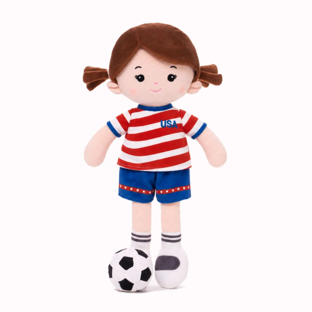 [PRE-ORDER] Personalized Soccer Girl - USA (2 Skin Tones)