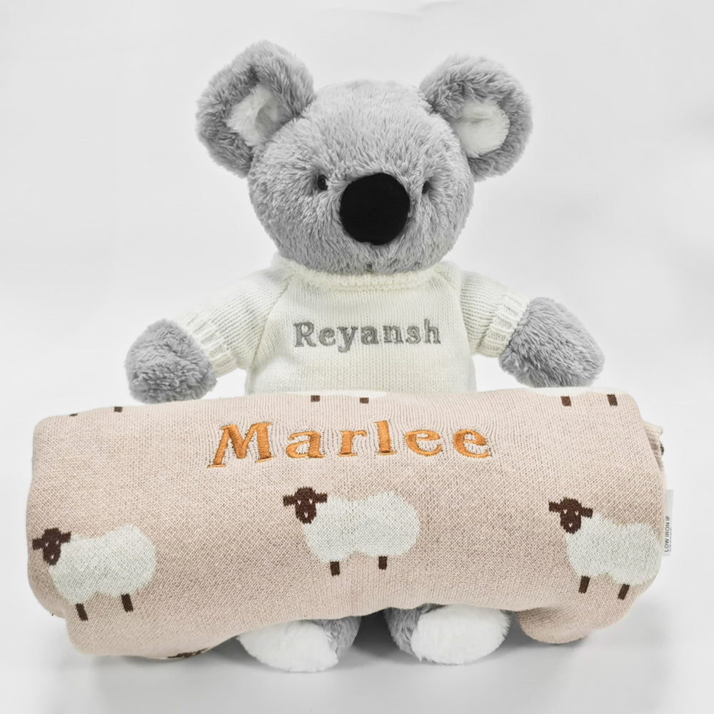 Personalized Baby Sheep Blanket - Leya Doll