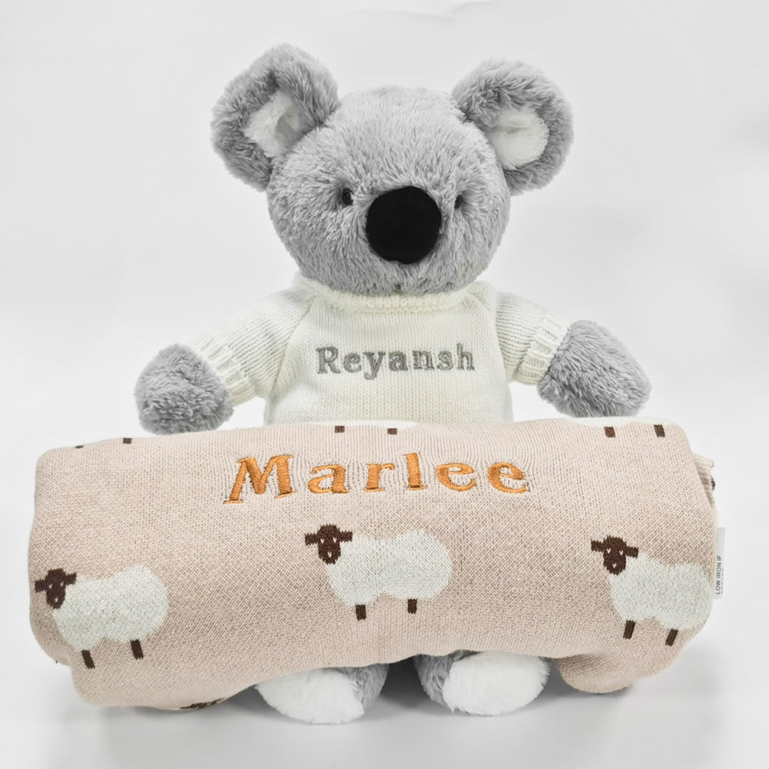 Personalized Baby Sheep Blanket - Leya Doll